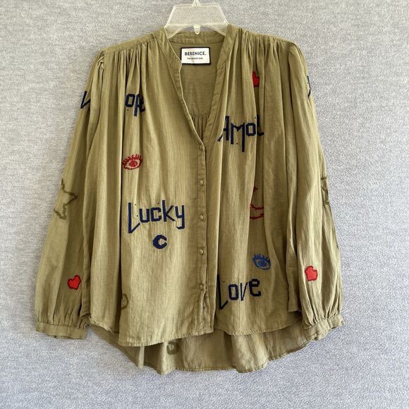 Berenice Paris Cassandra Lucky Embroidered Top Size 34 Whimsical Fun Cool Girl - Picture 5 of 16